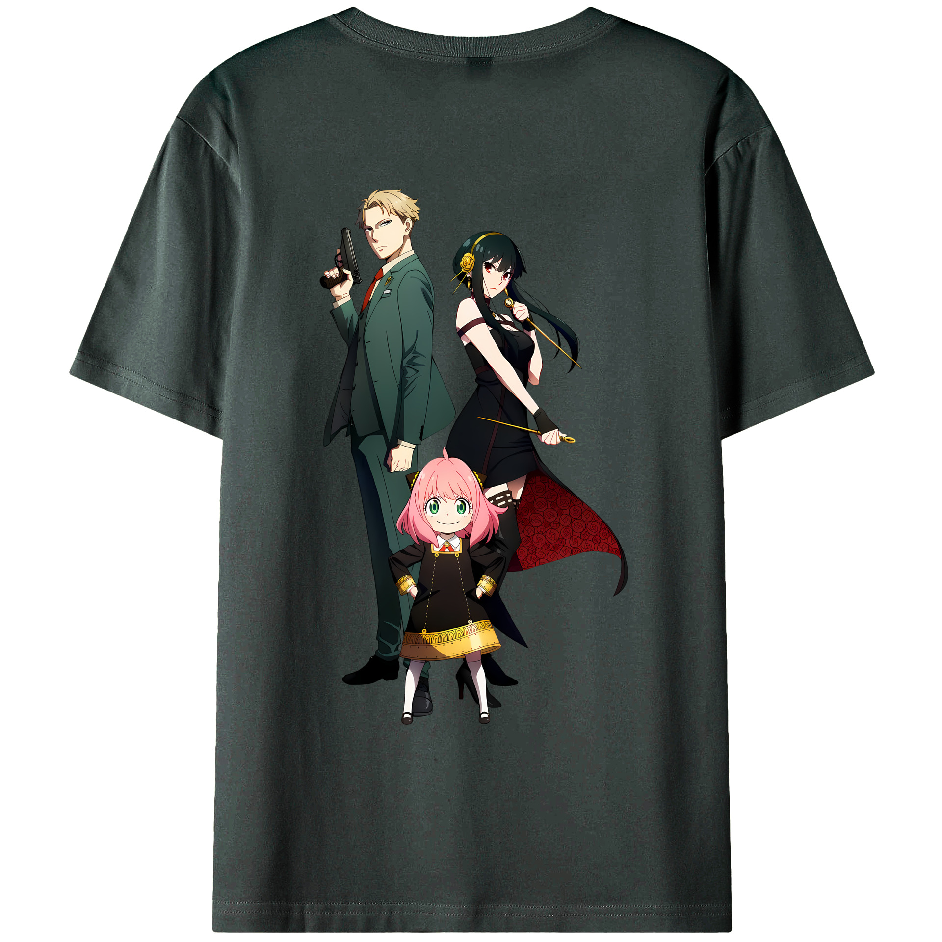 （画像用） SPY×FAMILY间谍家家酒 綿100％ メンズ半袖Tシャツ（バックプリント） 通気性